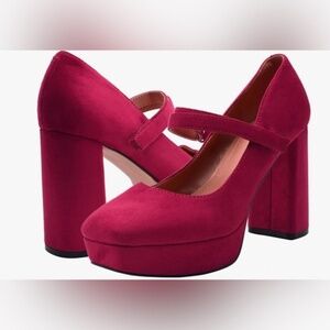 New in Box Marc Fisher Nicoly Pump in Red Suede sz 9.5